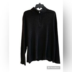 Men’s Jos. A. Bank Reserve 1/4 Zip Herringbone Black/Gray Shirt Sz Large